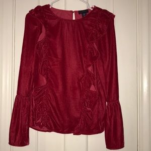 Red Velvet Blouse